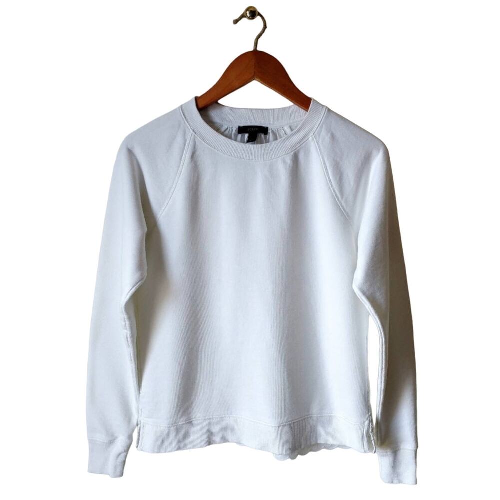 J. Crew Classic White Raglan Sweatshirt